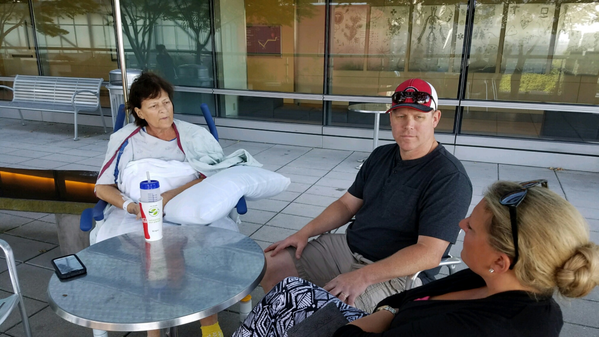 picture of Donna with family at hospital