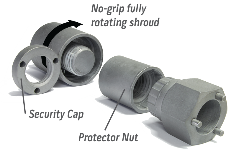 picture of security nut pulled apart