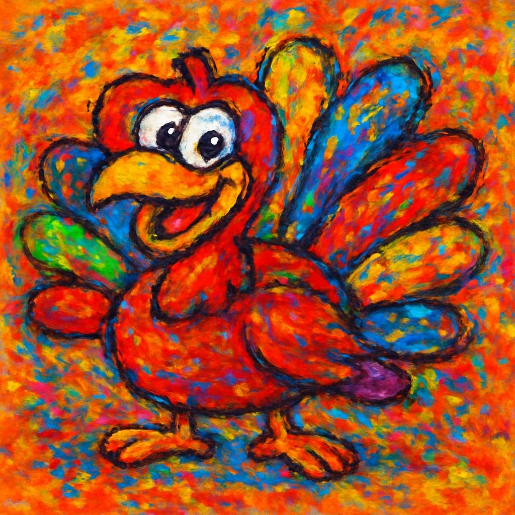 image of turkey that has been drawn outside the lines