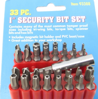 photo of cheap, easily available security bits