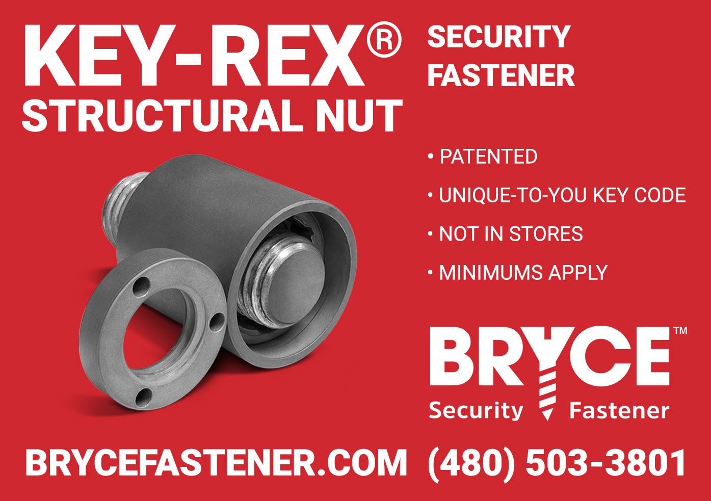KeyRex® Structural Nut TamperProof Fasteners Bryce Fastener