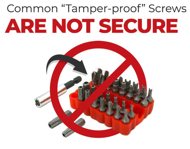 Commonly titled tamper proof fasteners and screws are often not so, make sure you do your research on the screws you need and work with a trusted anti theft screws company like Bryce to get truly vandal resistant screws and tamper proof products and screws to protect your property the right way